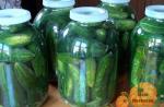 Salade van komkommers voor de winter in banken 